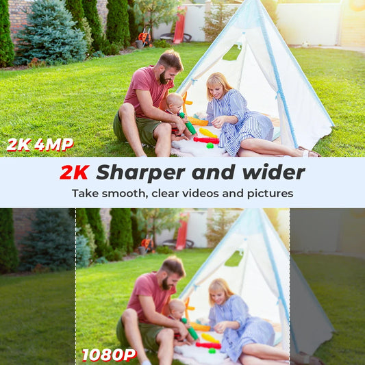 4MP Outdoor WiFi Camera 2K HD Security PTZ IP Camera AI Auto Detect Tracking Indoor Baby Night Color Camera Surveillance ICSee ZRHUNTER Official Store