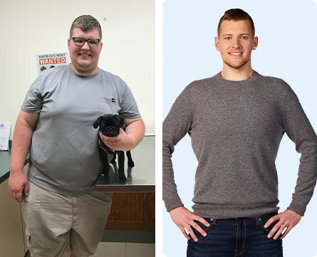K.C. before and after weight loss