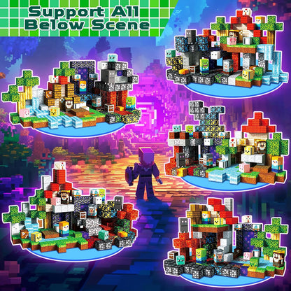 My World Magnetic Building Block Set, a STEM educational toy for children aged 3-10, a gift for boys and girls Block Kingdom