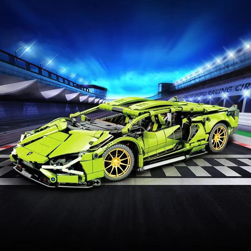 Super Sports Car Building Block Puzzle Toy Children's Birthday Gift Block Kingdom