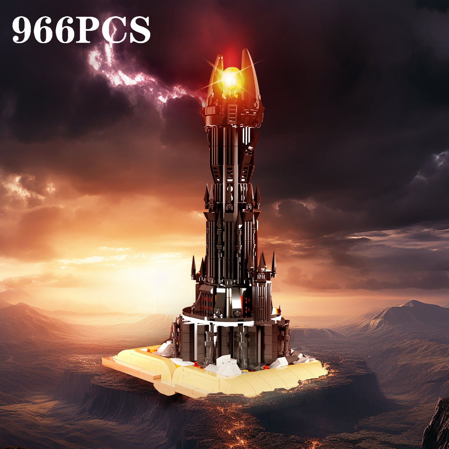 Black Tower Magic Book Building Blocks with Lights Educational Toy Holiday Gift Block Kingdom