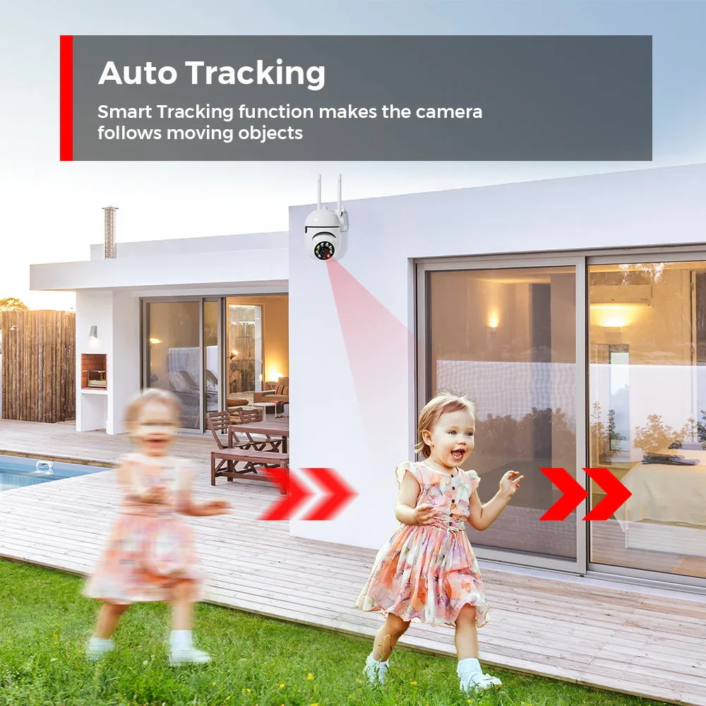 4MP Outdoor WiFi Camera 2K HD Security PTZ IP Camera AI Auto Detect Tracking Indoor Baby Night Color Camera Surveillance ICSee ZRHUNTER Official Store
