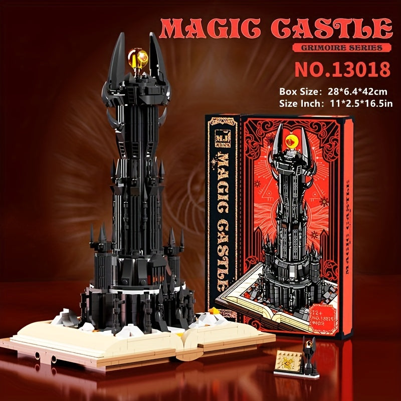 Black Tower Magic Book Building Blocks with Lights Educational Toy Holiday Gift Block Kingdom