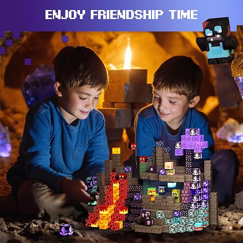 My World Magnetic Building Block Set, a STEM educational toy for children aged 3-10, a gift for boys and girls Block Kingdom