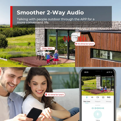 4MP Outdoor WiFi Camera 2K HD Security PTZ IP Camera AI Auto Detect Tracking Indoor Baby Night Color Camera Surveillance ICSee ZRHUNTER Official Store