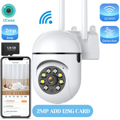4MP Outdoor WiFi Camera 2K HD Security PTZ IP Camera AI Auto Detect Tracking Indoor Baby Night Color Camera Surveillance ICSee ZRHUNTER Official Store