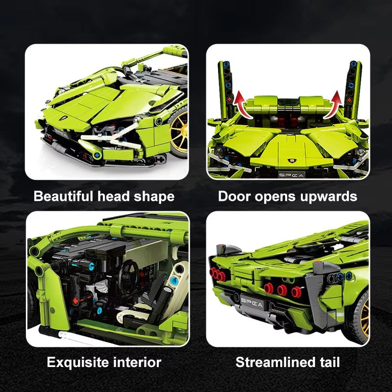 Super Sports Car Building Block Puzzle Toy Children's Birthday Gift Block Kingdom