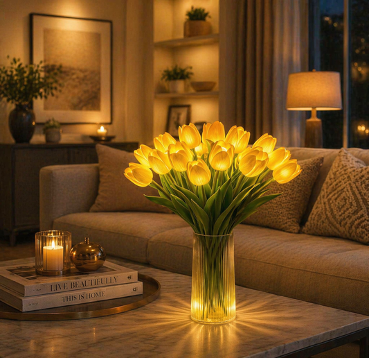 Radiant Romantic Tulip Light – LED Tulip Bouquet Night Light for Home Decor Homevalley.co.uk